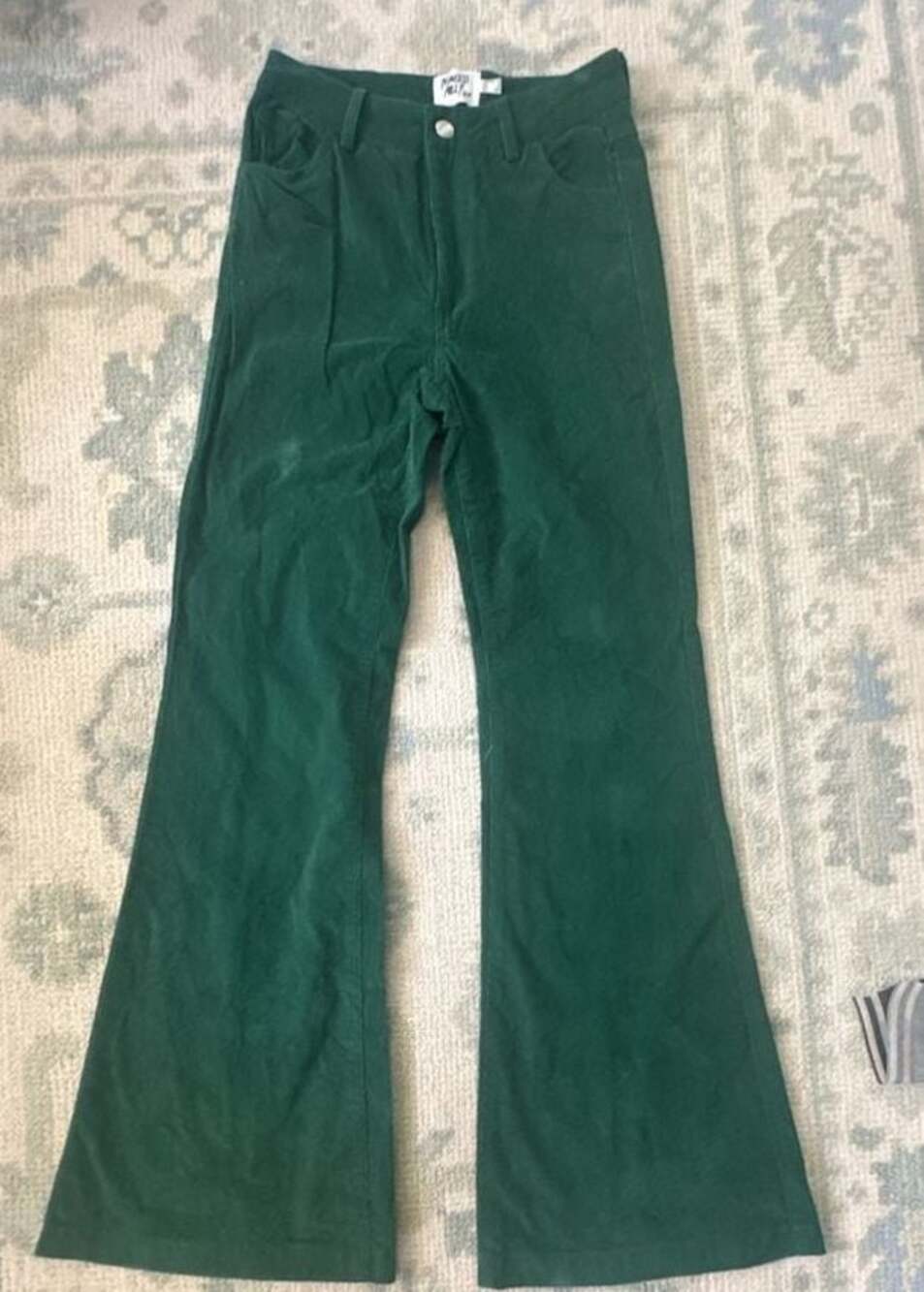 SZ 2 - Princess Polly Green Corduroy Flare Pants
